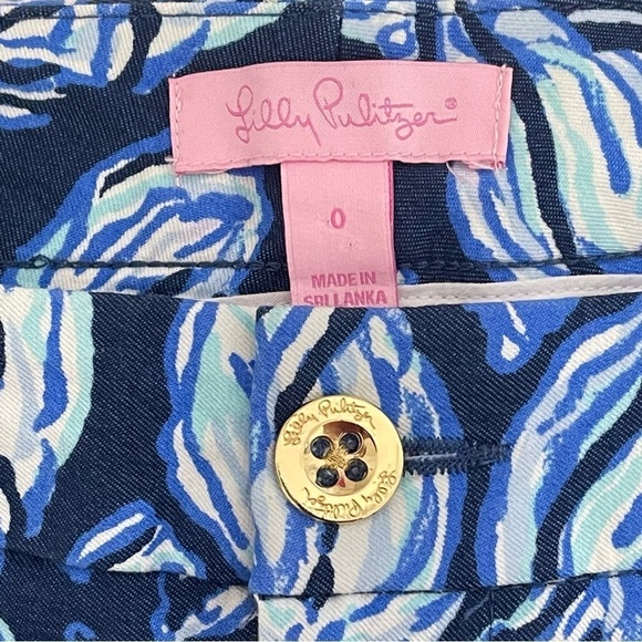 Lilly Pulitzer Skinny Pant Size 0 Keliani Stretch Conch Sea Shell Print Beach - Picture 9 of 10